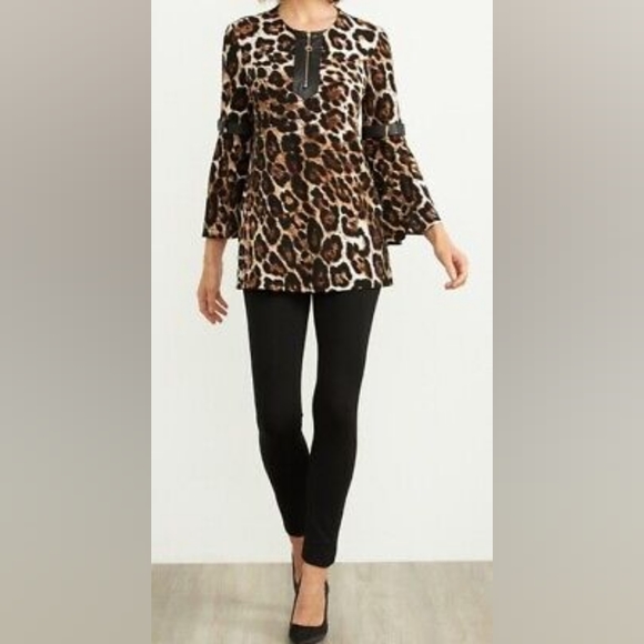 Joseph Ribkoff Leopard Print Tunic Top 14 - Picture 2 of 7
